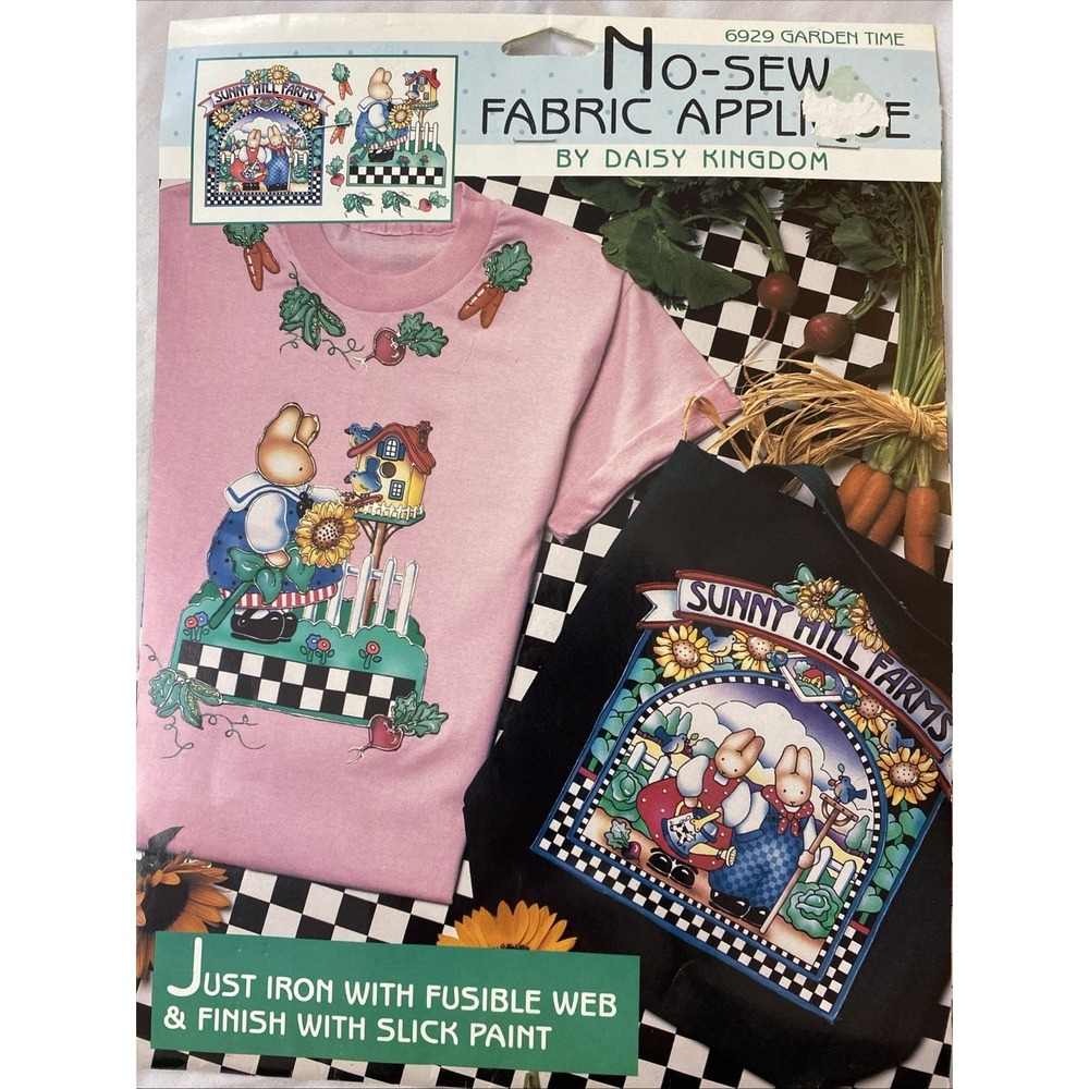 New Daisy Kingdom No-Sew Fabric Appliqué Tea Time Sunny Hill Farms